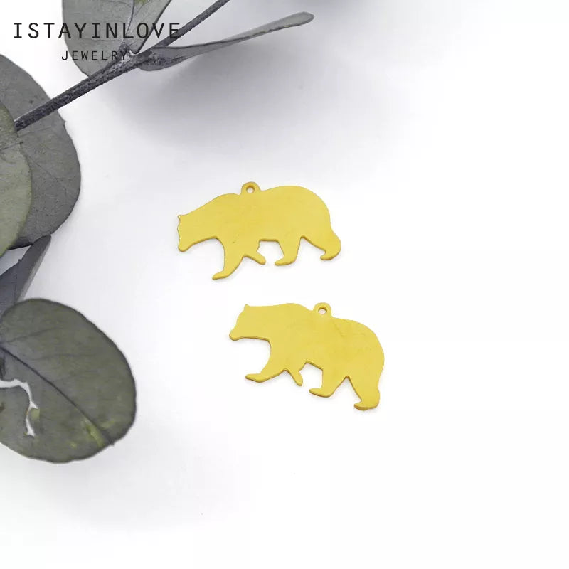 Polar Bear Pendant – Brass Charm for Necklaces, Earrings & Jewelry Making