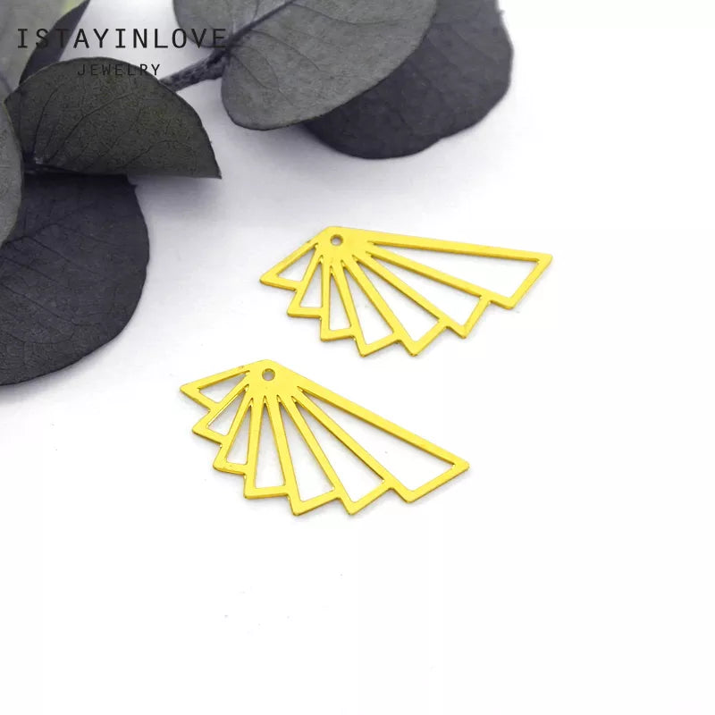 Geometric Triangle Pendant – Brass Charm for Jewelry, Necklaces & Earrings