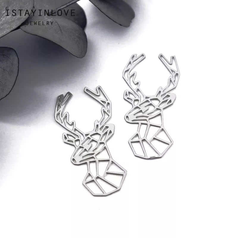 Deer Pendant – Brass or Steel Charm for Nature Jewelry, Earrings & Necklaces