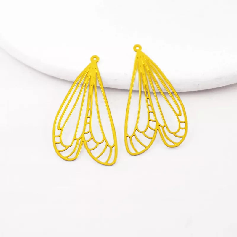Metal Butterfly Wing Brass Charms