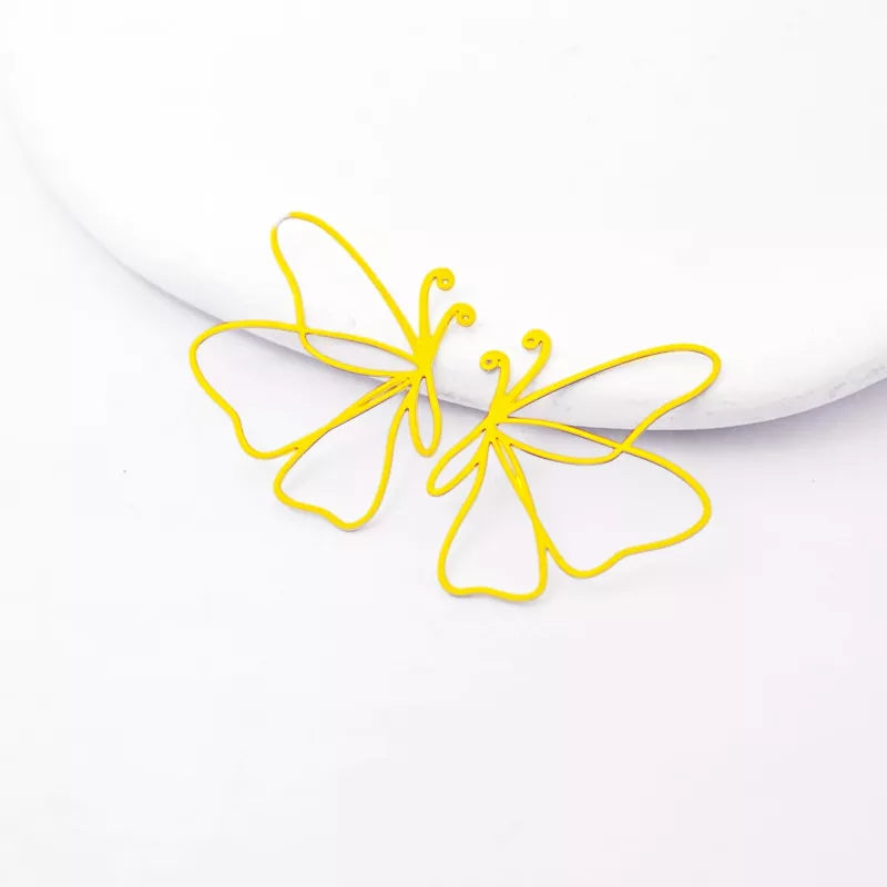 Geometric Minimalist Butterfly Brass Jewelry Pendant