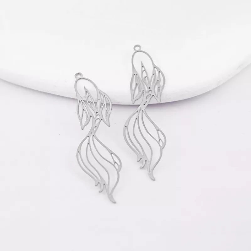 Goldfish Jewelry Charm with Flowing Tail