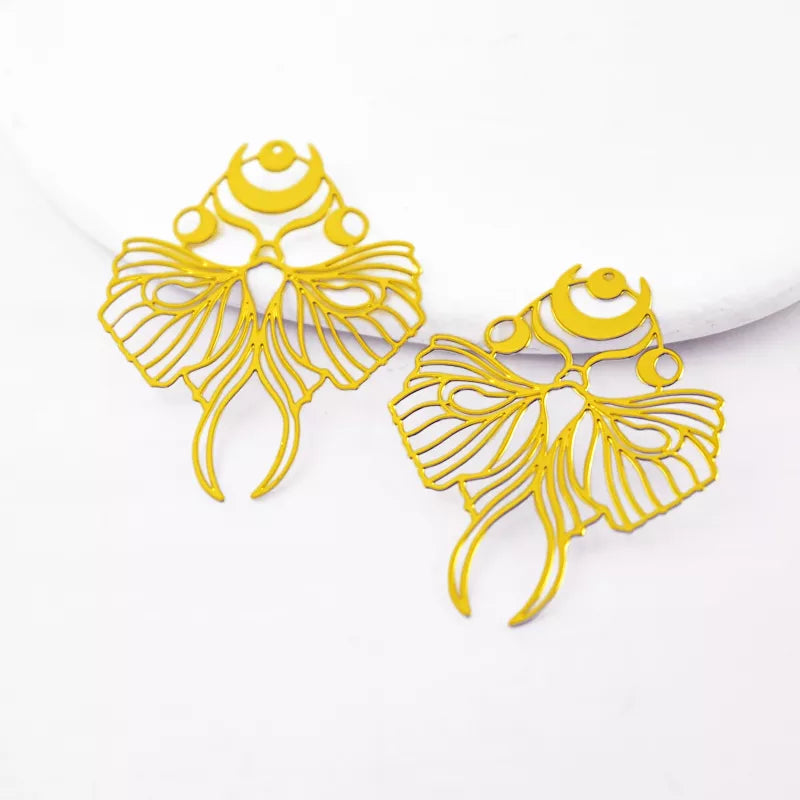 Moth Jewelry Pendant with Moon Phases