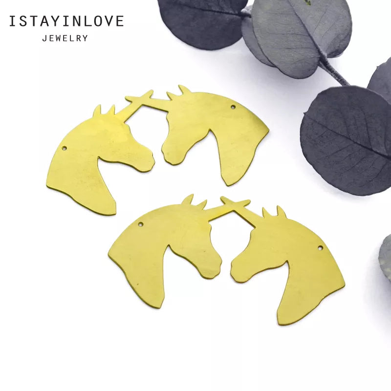 Unicorn Pendant – Magical Brass or Steel Charm for Necklaces & Earrings