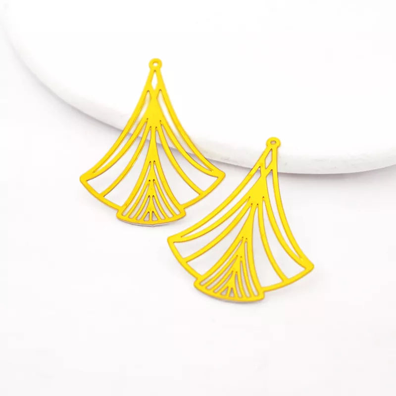 gold ginkgo leaf charms for diy earrings, necklace