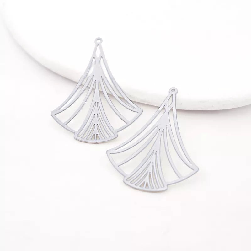 silver ginkgo leaf charms for diy earrings, necklace