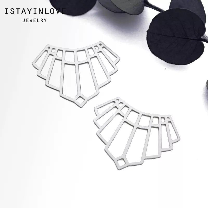 Geometry Pendant – Brass or Steel Geometric Charm for Necklaces & Earrings