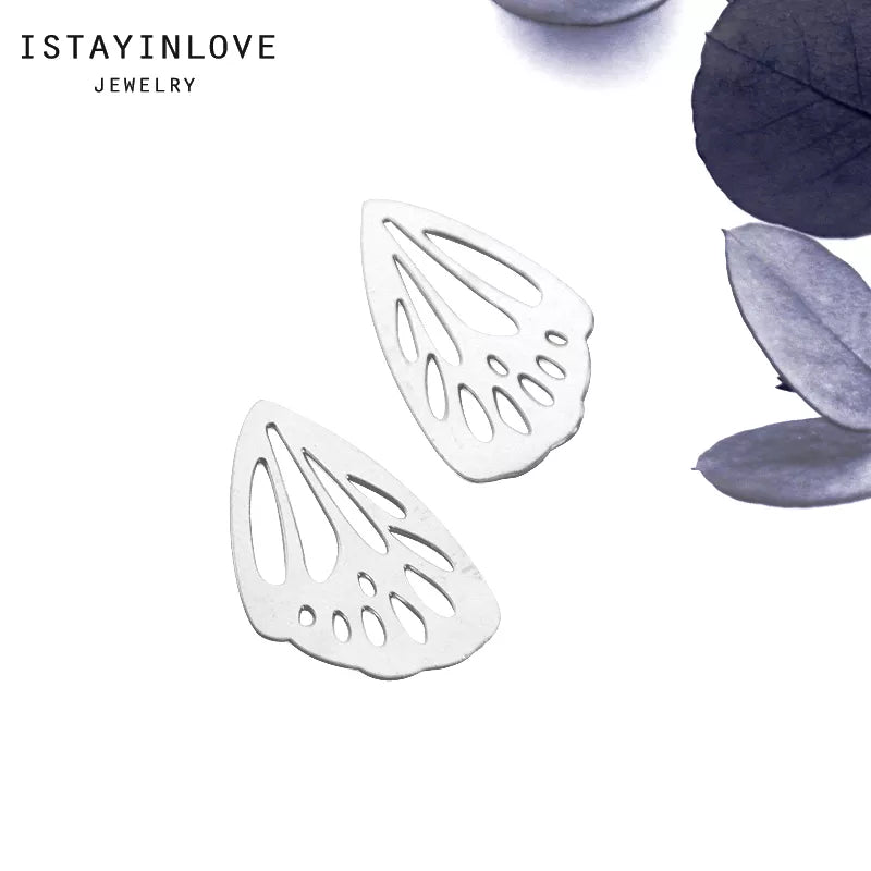 Wing Pendant – Brass or Steel Charm for Necklaces & Earrings