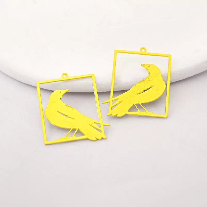 Square Jewelry Pendant Birdcage with Single Bird