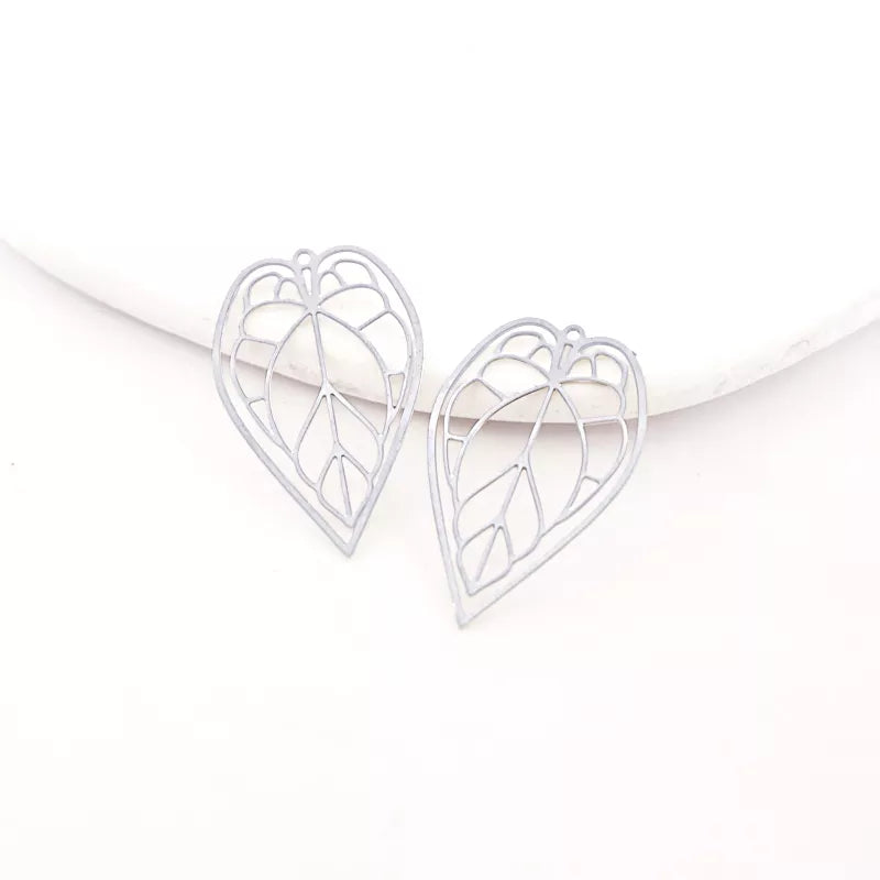 Silver Jewelry Pendant | Heart-Shaped Leaf Charm