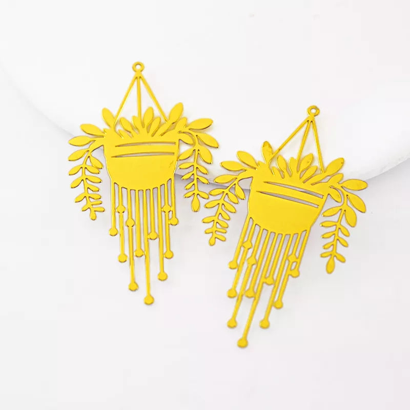 Potted Plant Drop Earrings Pendant