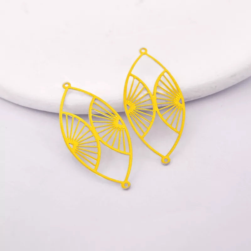 Lotus Leaf Eye Brass Jewelry Charms in brass