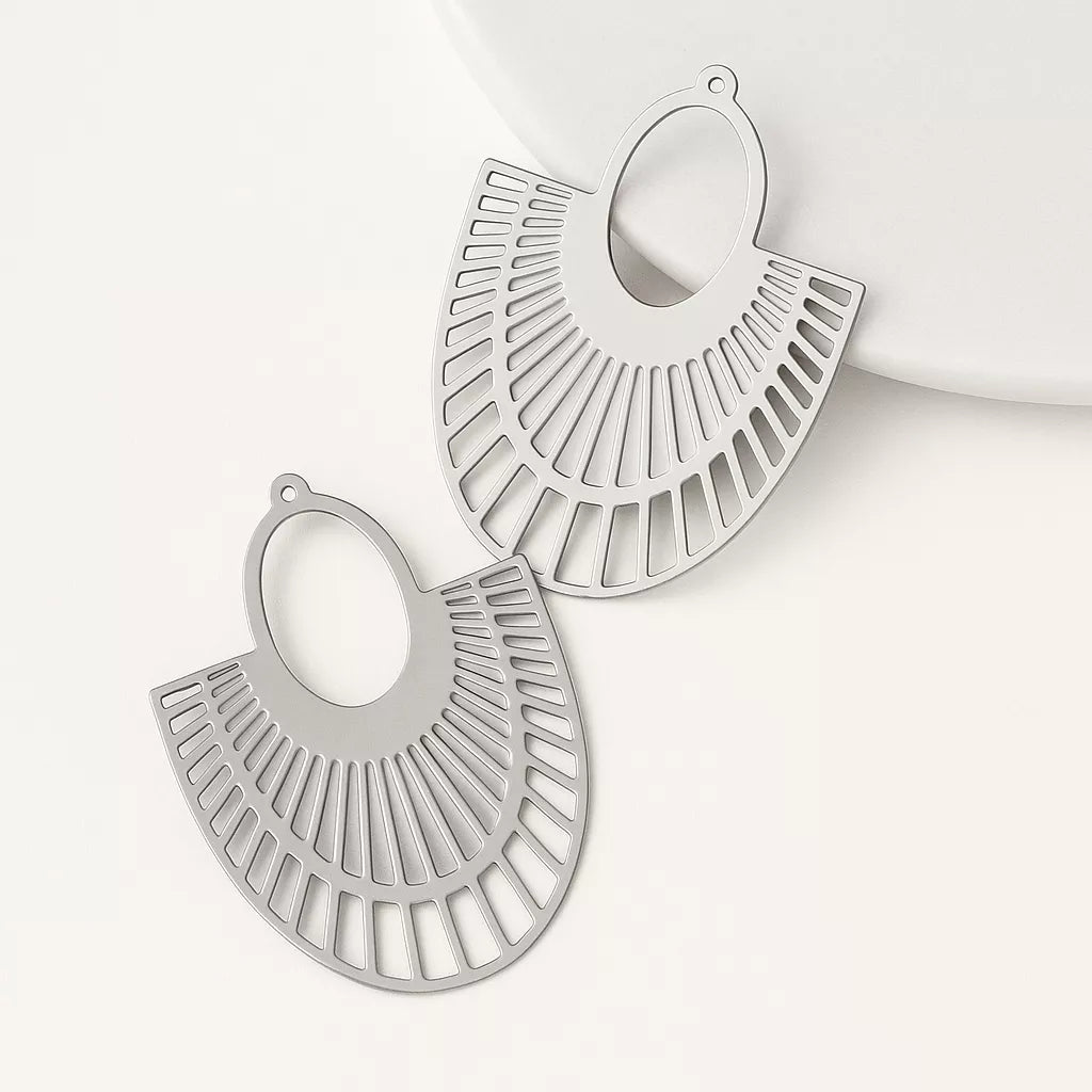 Sun Light Silver Charms for Jewelry | Raw Brass Pendant & Connector