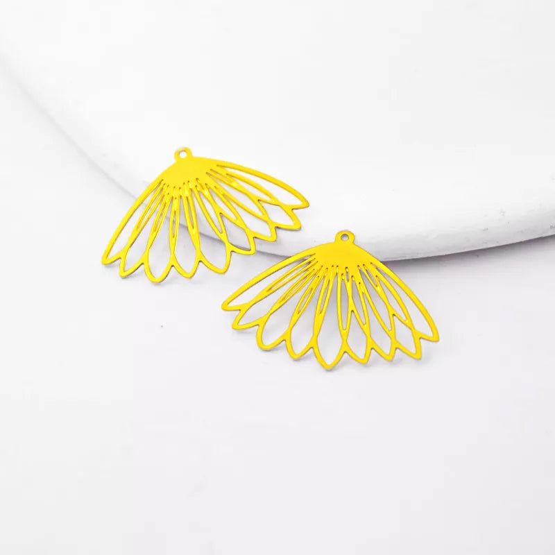 Geometric Bloom Pendant for Jewelry Making-BRASS