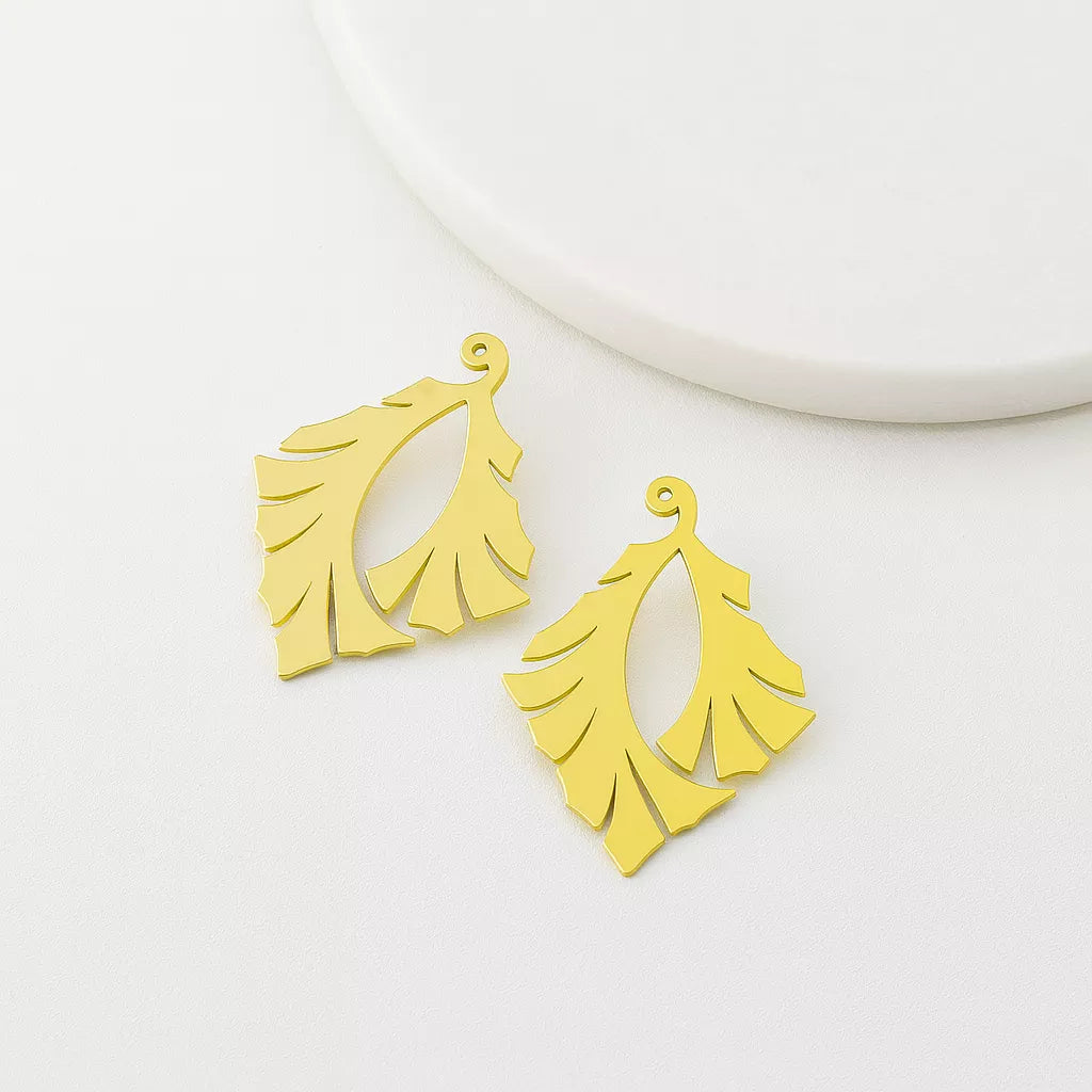 Leaf Brass Charms for Makers – Raw Brass Pendants & Connectors