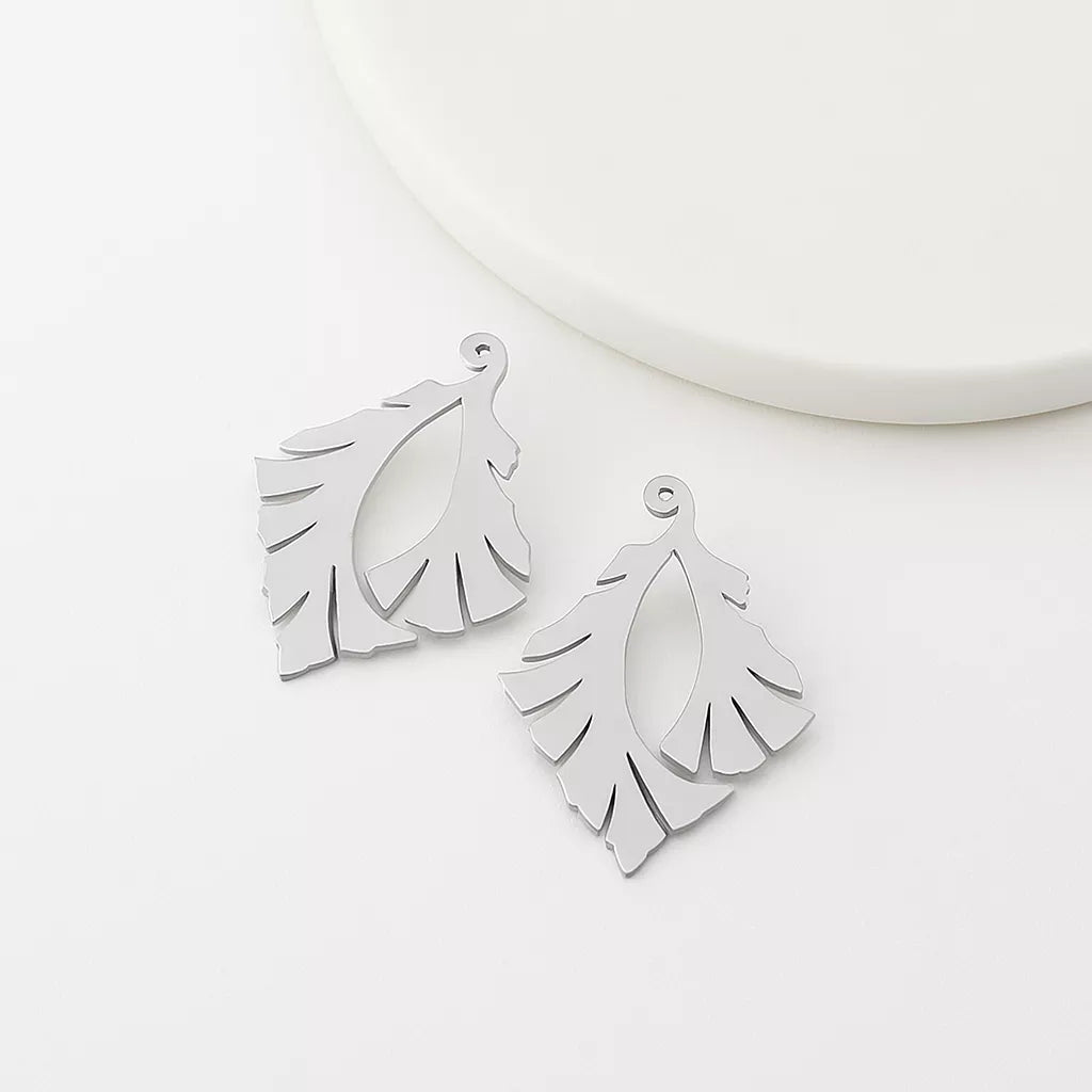 Leaf Silver Charms for Makers – Raw Brass Pendants & Connectors