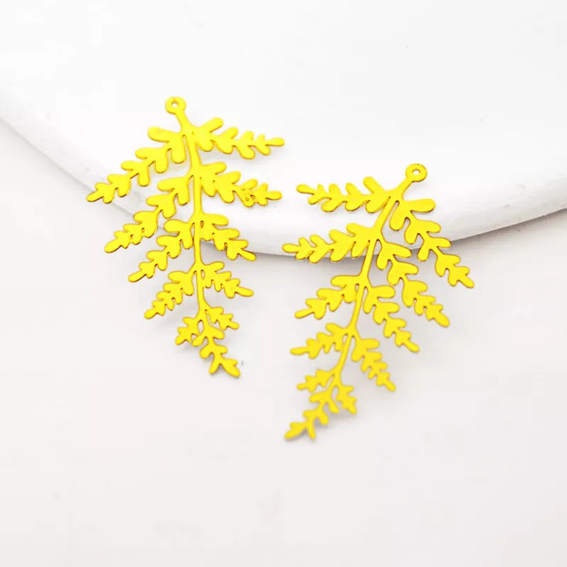 Fern Leaf Pendant for Jewelry Making- brass