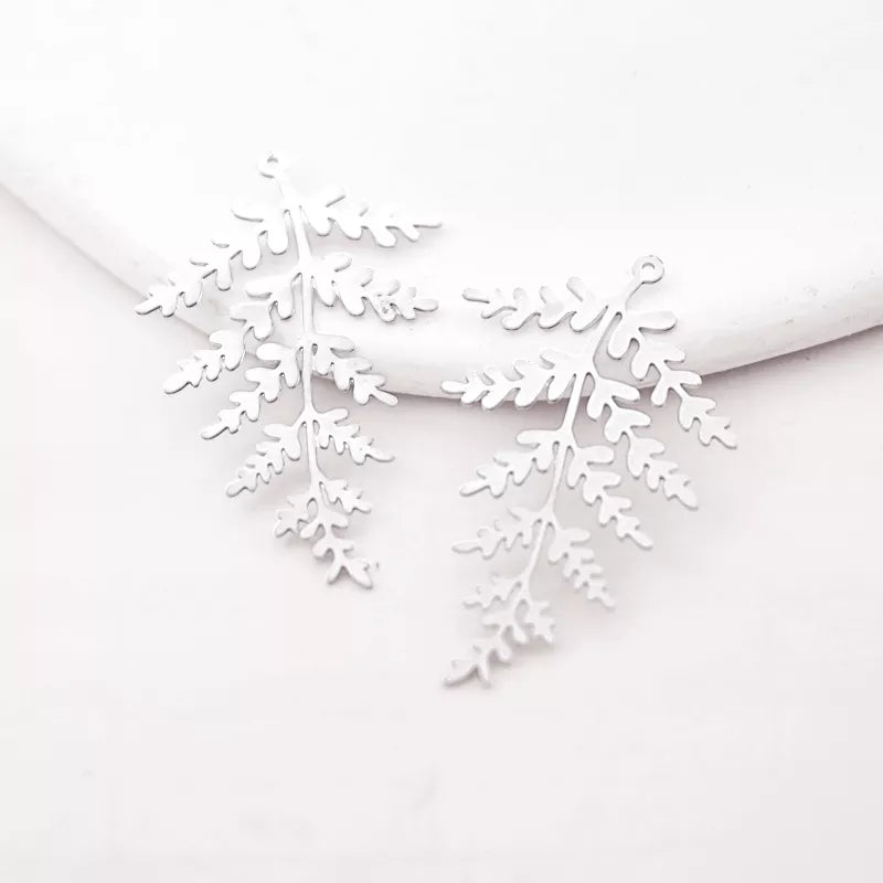 Fern Leaf Pendant for Jewelry Making-silver