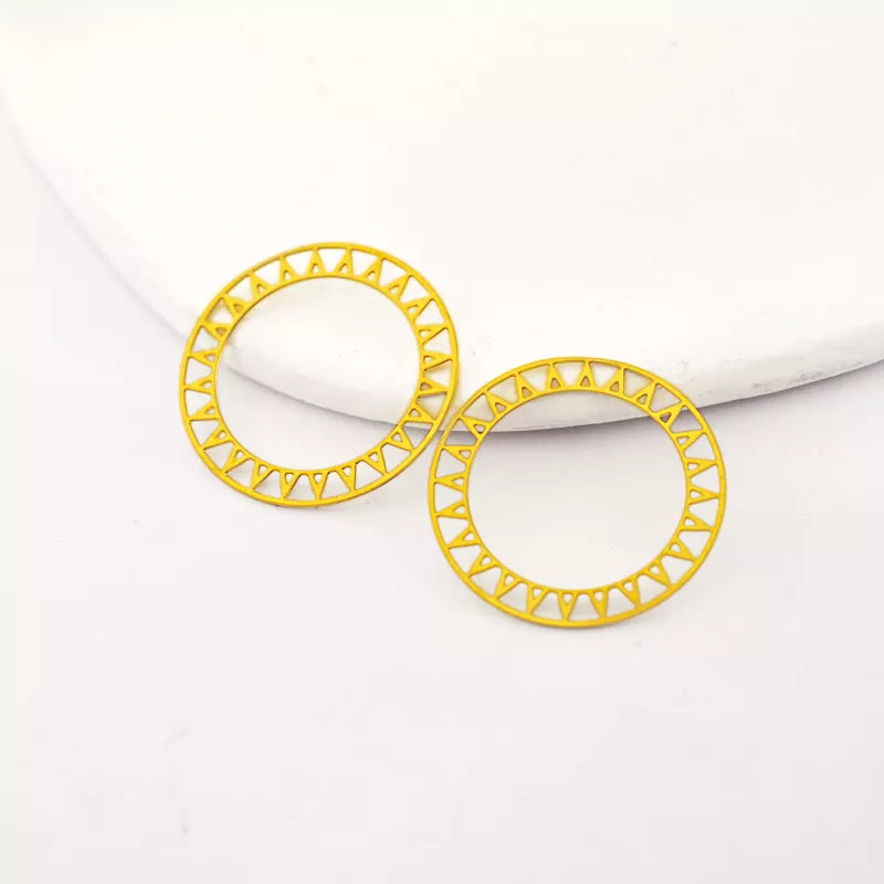 sun circle brass charms