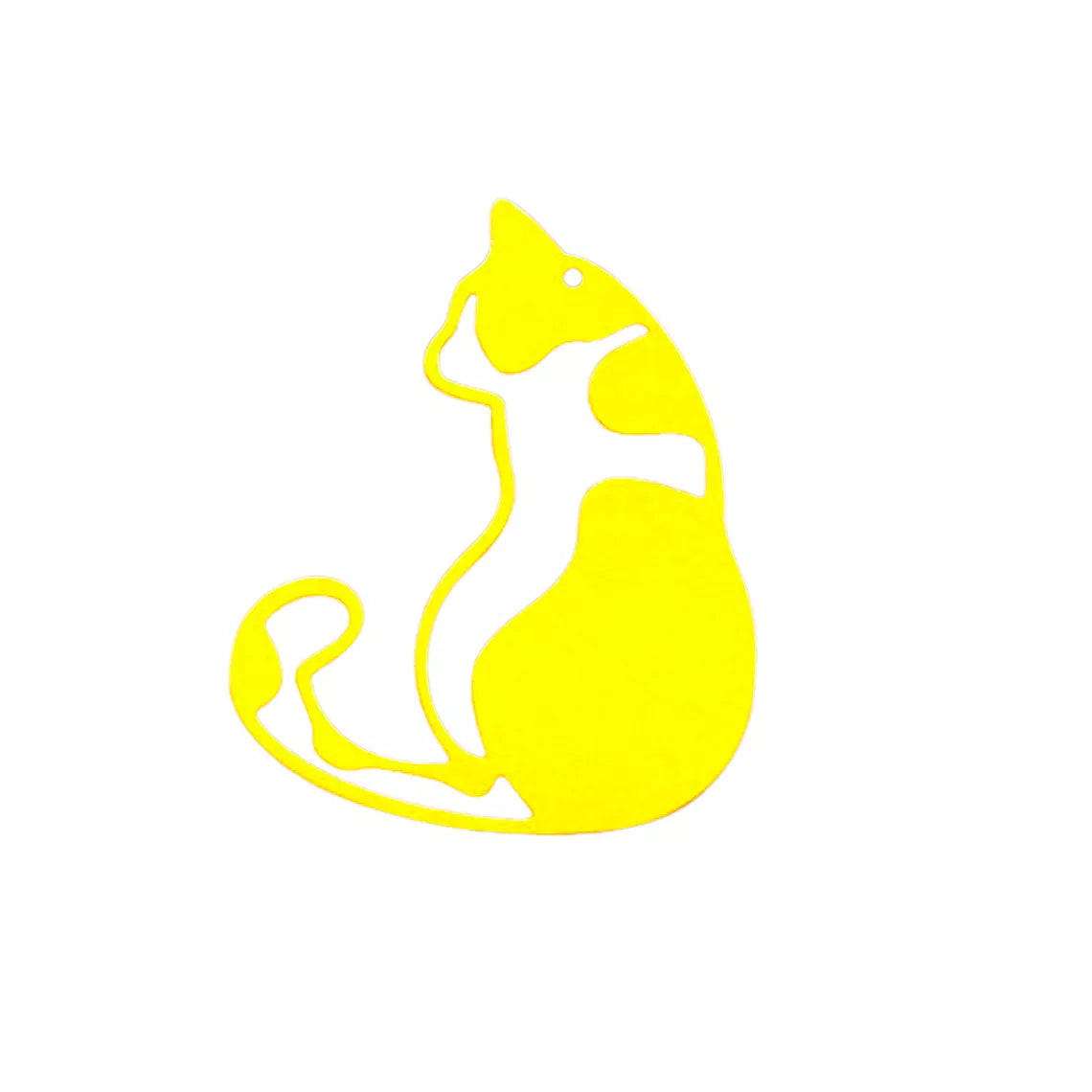 Geometric Cat Pendant – Laser-Cut Brass/Stainless Steel Jewelry Making