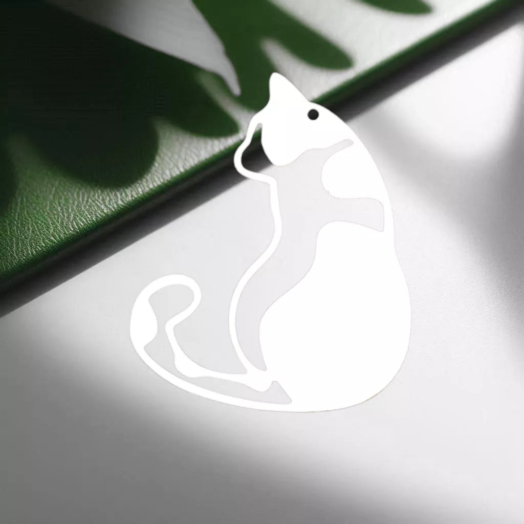 Geometric Cat Pendant – Laser-Cut Brass/Stainless Steel Jewelry Making