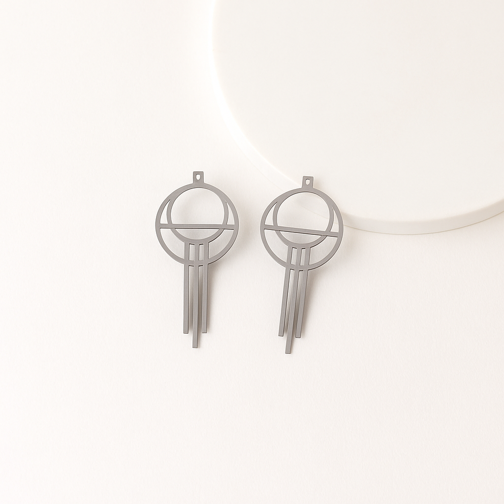 Circle Key Brass Jewelry Charms – Geometric Pendants & Connectors for DIY