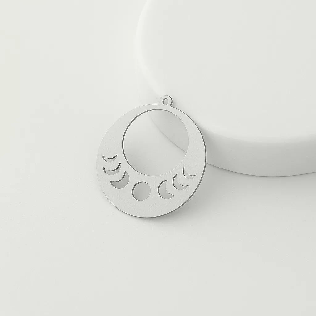 Moon Phases Silver Charms & Pendants for Jewelry Making