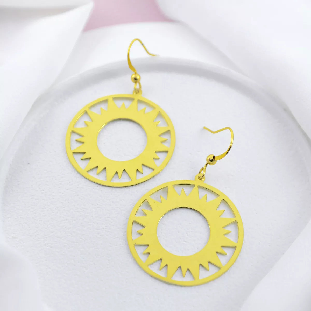 Circle Sun Dangle Earrings