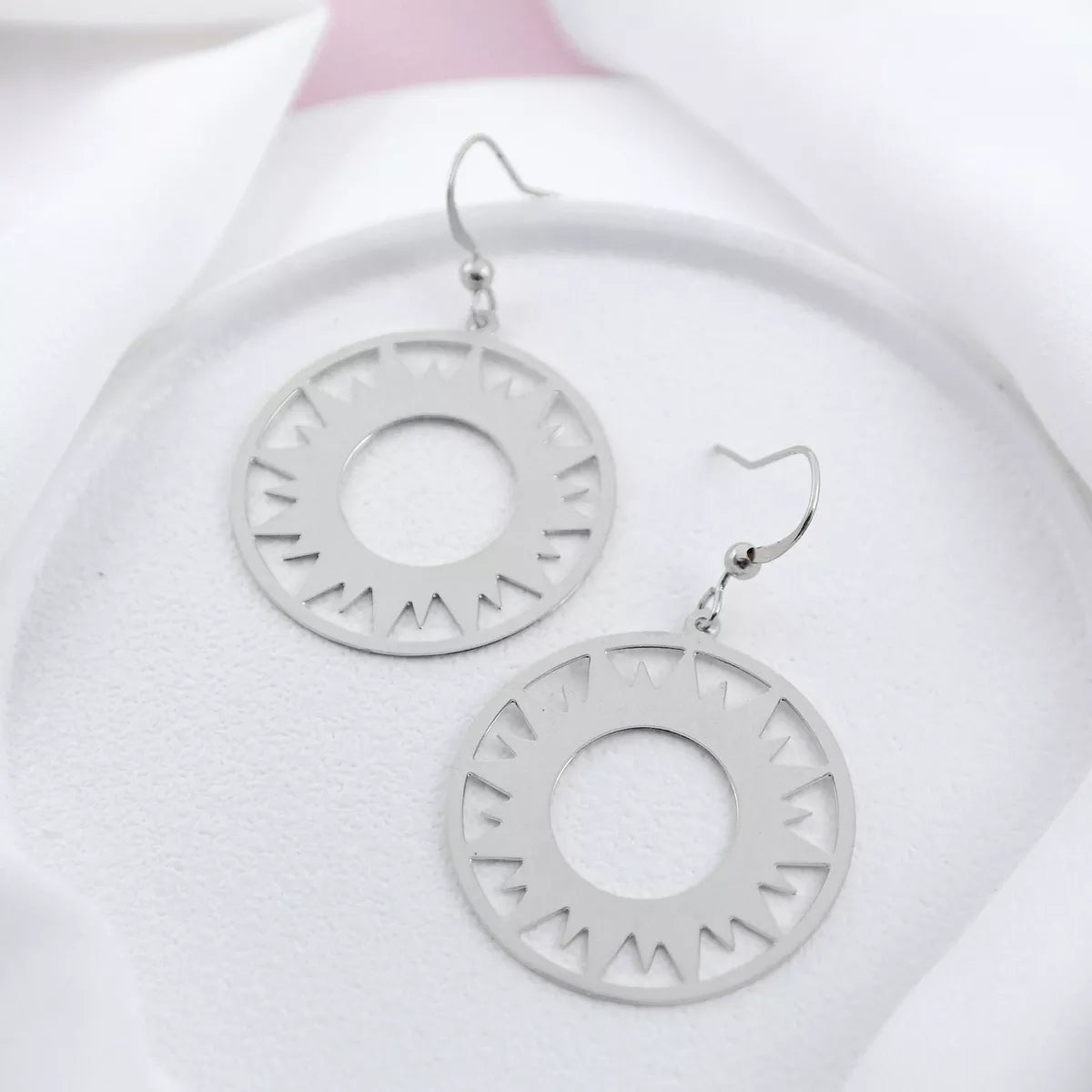 Circle Sun Dangle Earrings
