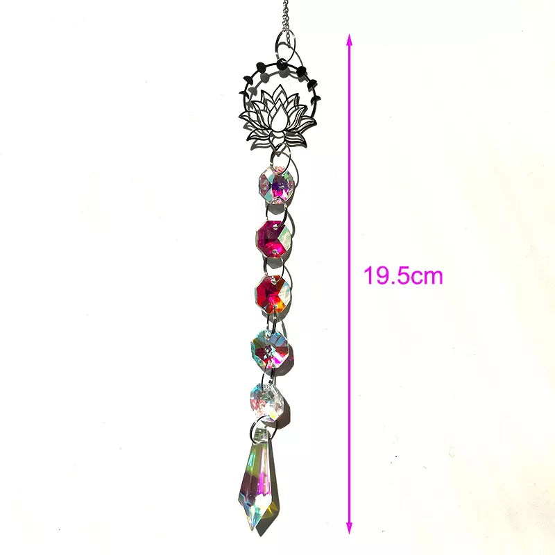 lotus suncatcher with prisms beads