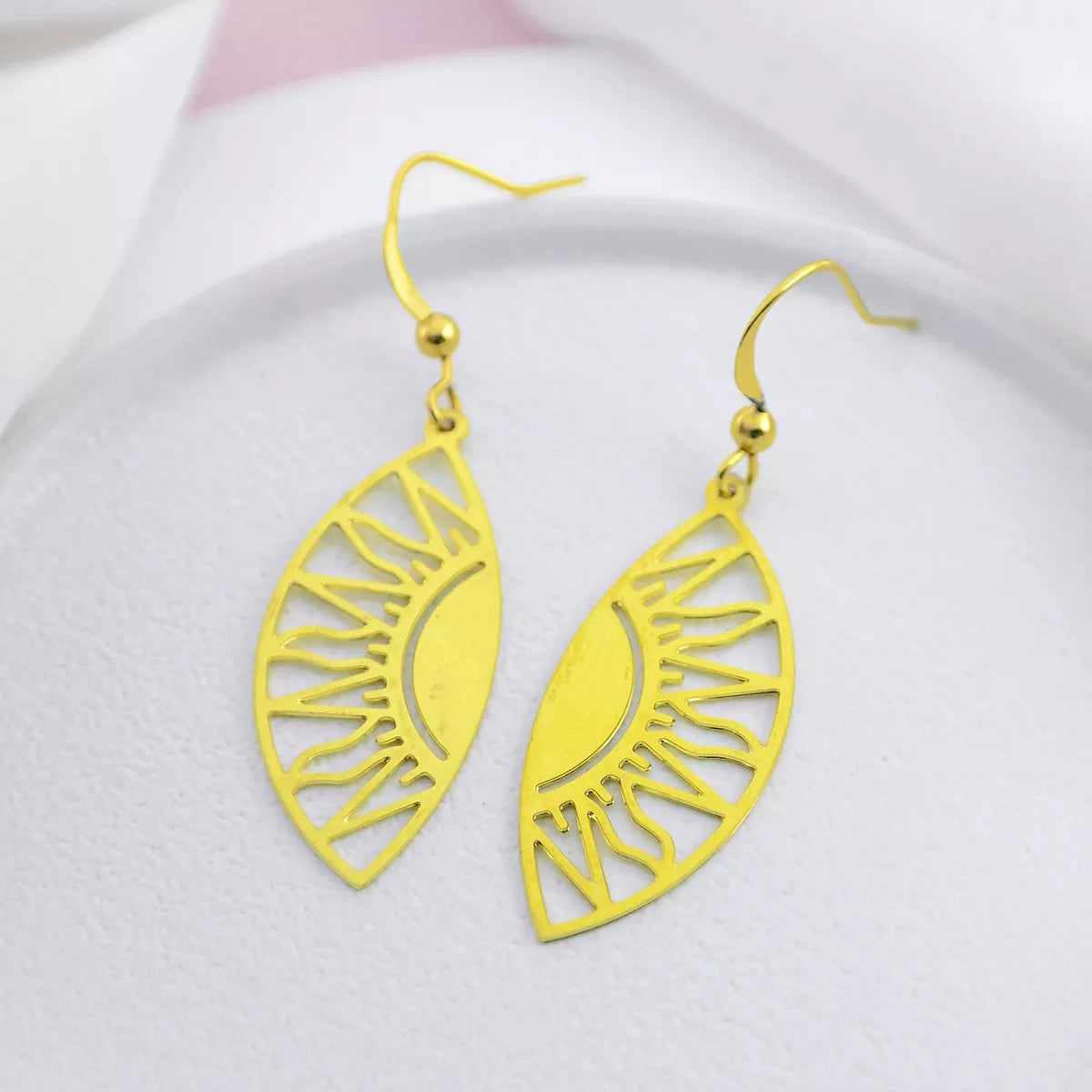 Oval Sun Dangle Earrings