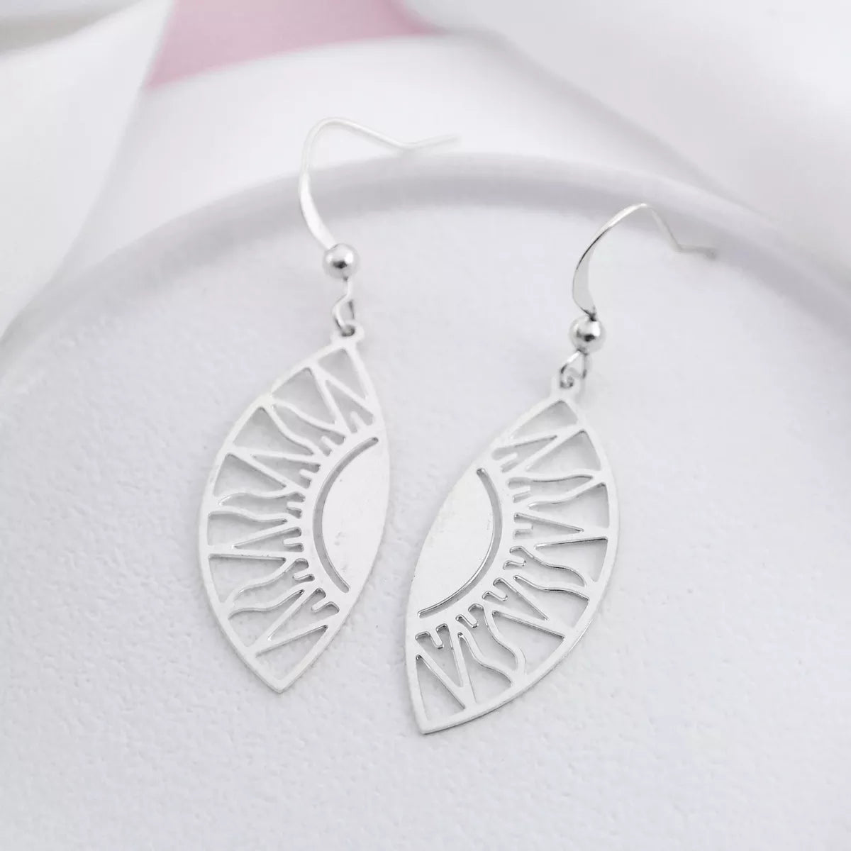 Oval Sun Dangle Earrings