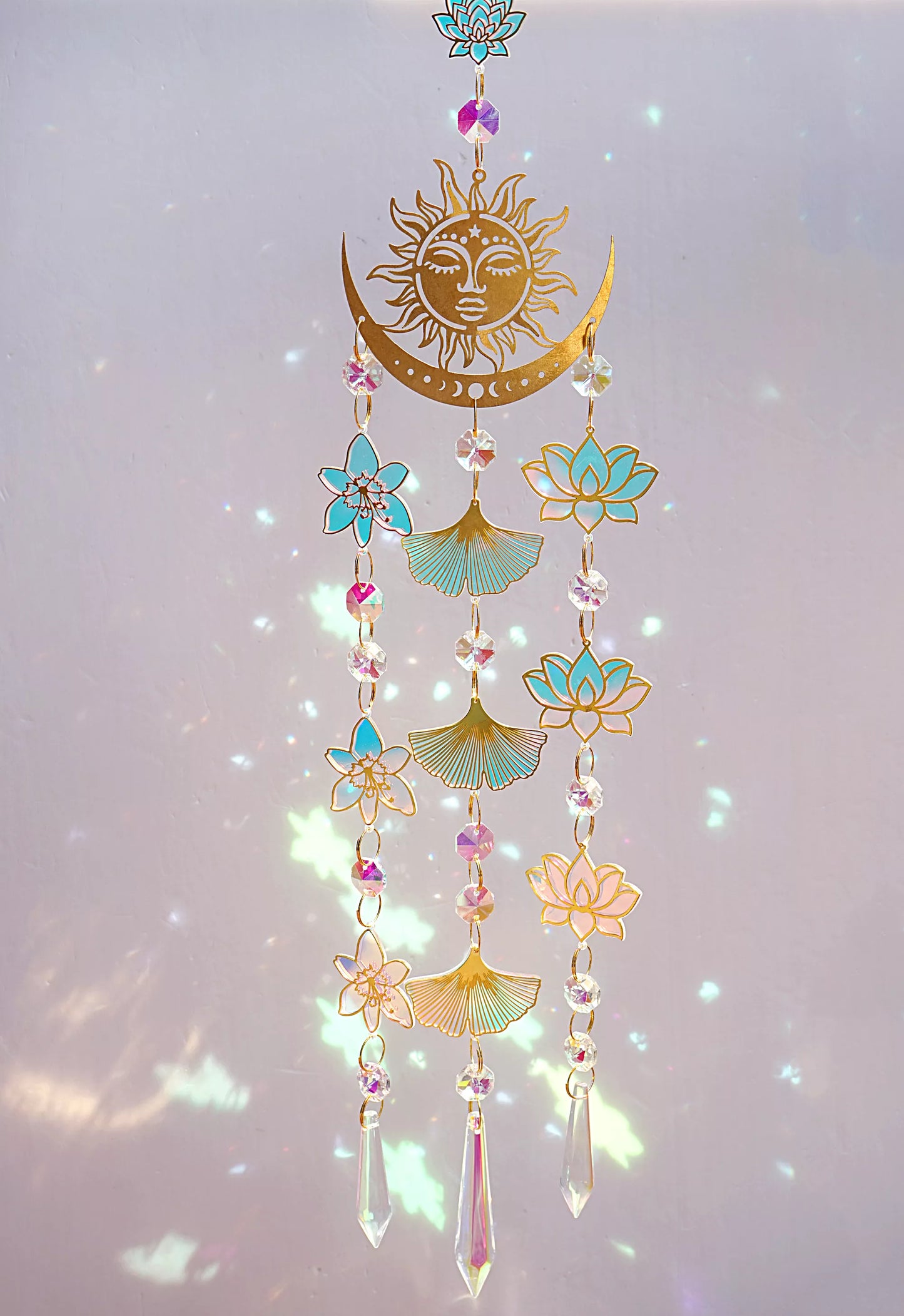Sun Face Moon Phases Suncatcher