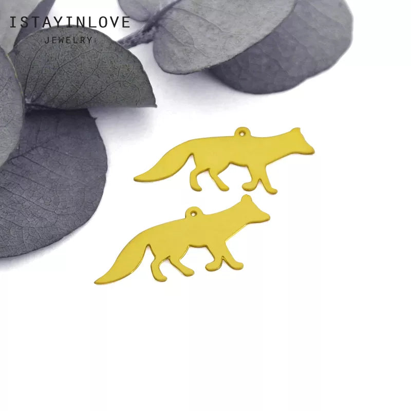 Running Fox Pendant - Laser-Cut Jewelry Charm for DIY Earrings
