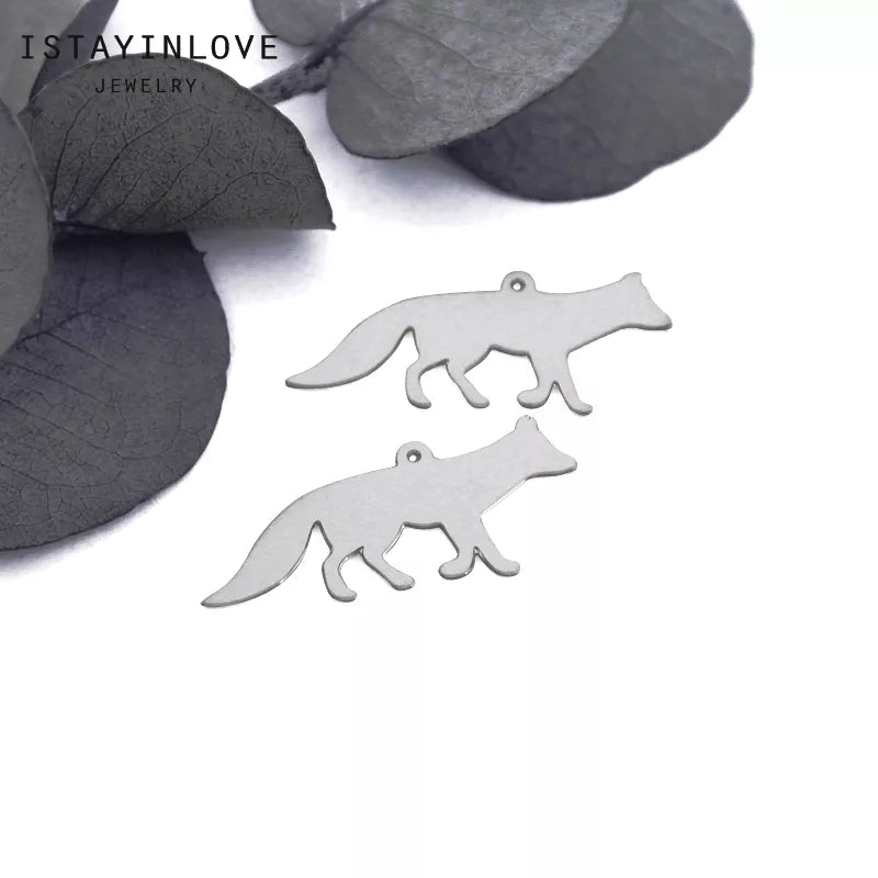 Running Fox Pendant - Laser-Cut Jewelry Charm for DIY Earrings