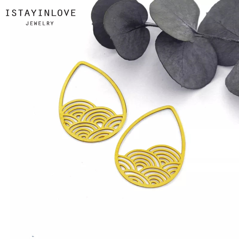 Teardrop Cloud Brass Charms for Jewelry Making Pendants & Connectors