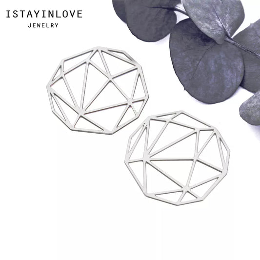 Geometric Diamond Pendant – Silver Jewelry Charm for Earrings & Necklaces