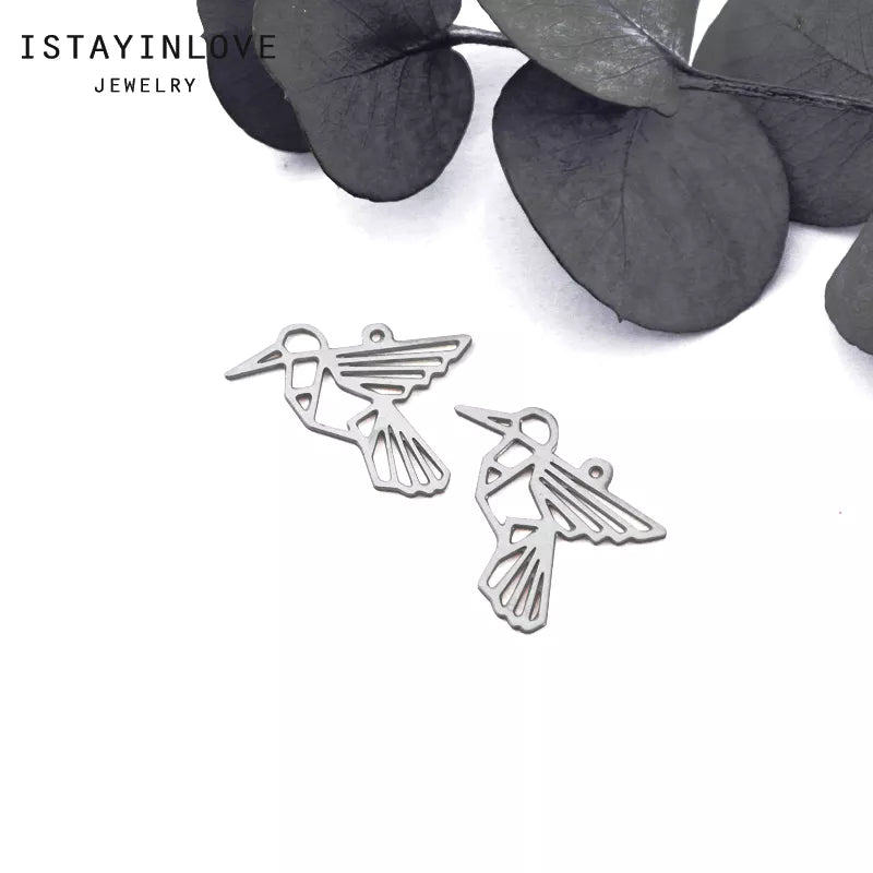 Flying Bird Pendant – Silver Charm for Nature Jewelry, Earrings & DIY Crafts