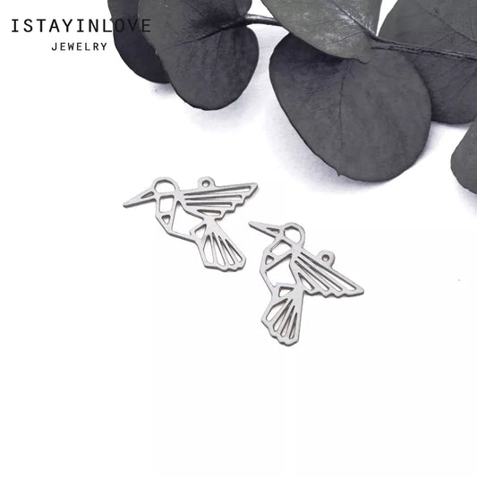 Flying Bird Pendant – Silver Charm for Nature Jewelry, Earrings & DIY Crafts
