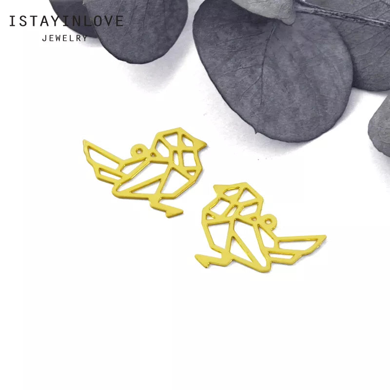 Bird Pendant – Brass Charm for DIY Nature Jewelry, Earrings & Necklaces