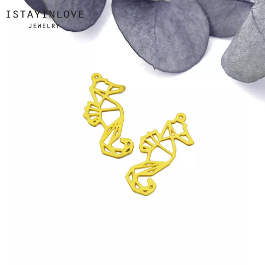 Seahorse Pendant – Brass Charm for Ocean, Beach & Nautical Jewelry