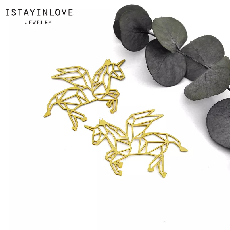 Unicorn Pendant – Brass Charm for Fantasy Jewelry, Necklaces & DIY Crafts