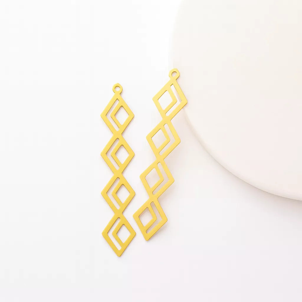 Geometric Raw Brass Jewelry Charms – Wholesale Charms for Makers