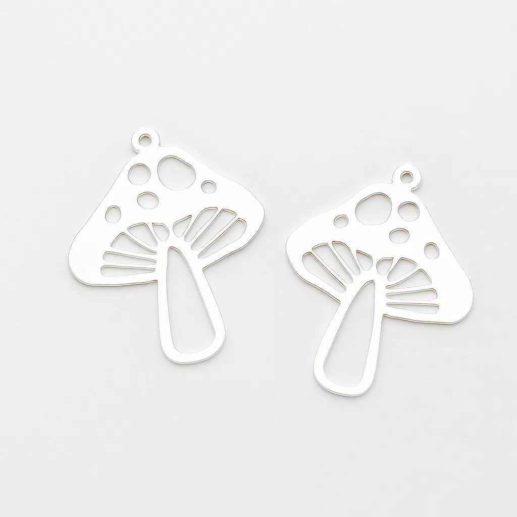 Stainless steel Mushroom Charm – Unique Pendant for Jewelry Making