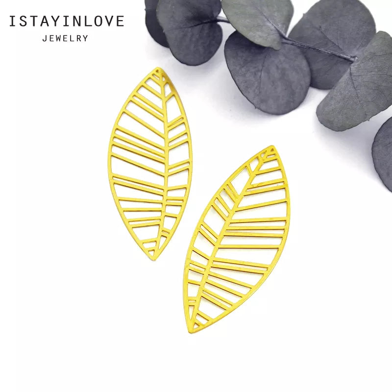 Leaf Brass Charms for Handmade Jewelry – Earrings, Necklaces