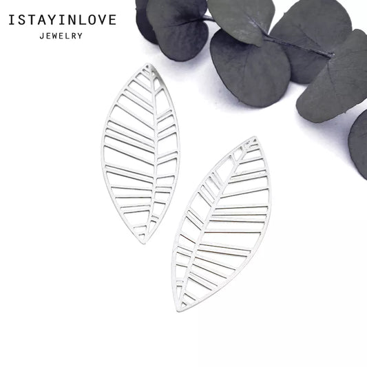 Leaf Stainless Steel Charms for Handmade Jewelry – Earrings, Necklaces