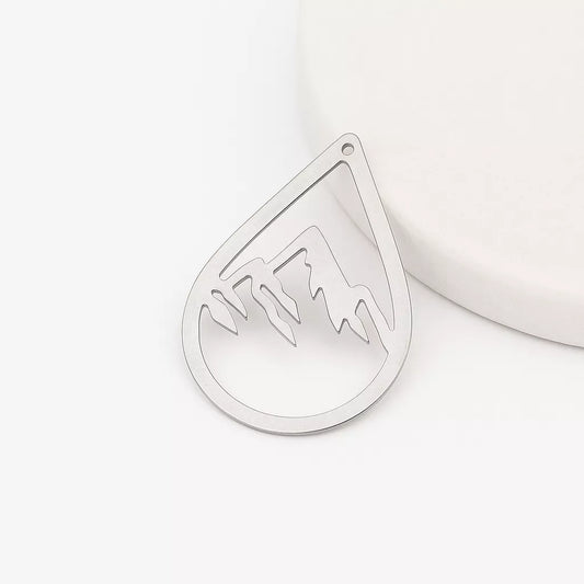 Teardrop Mountain Silver Charms & Pendants for Jewelry Making