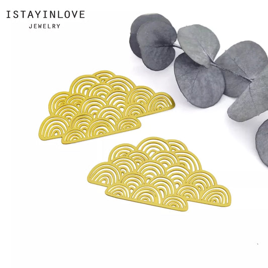Cloud Pendant – Brass or Steel Charm for Dreamy Necklaces & Earrings