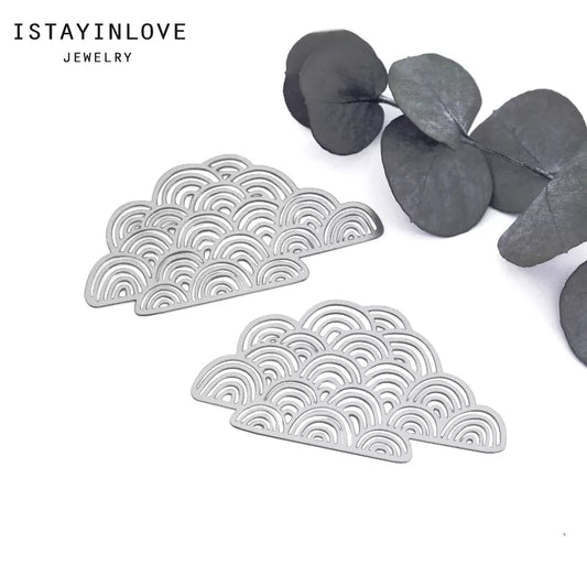 Cloud Pendant – Brass or Steel Charm for Dreamy Necklaces & Earrings