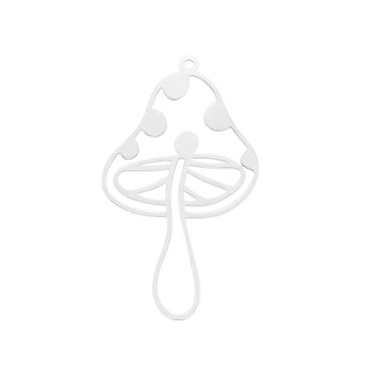 Stainless Steel Mushroom Charm – Pendant for DIY Bracelets & Necklaces